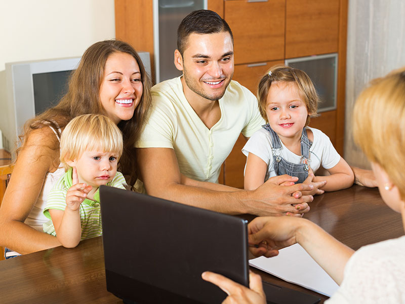 Family meeting with a teacher