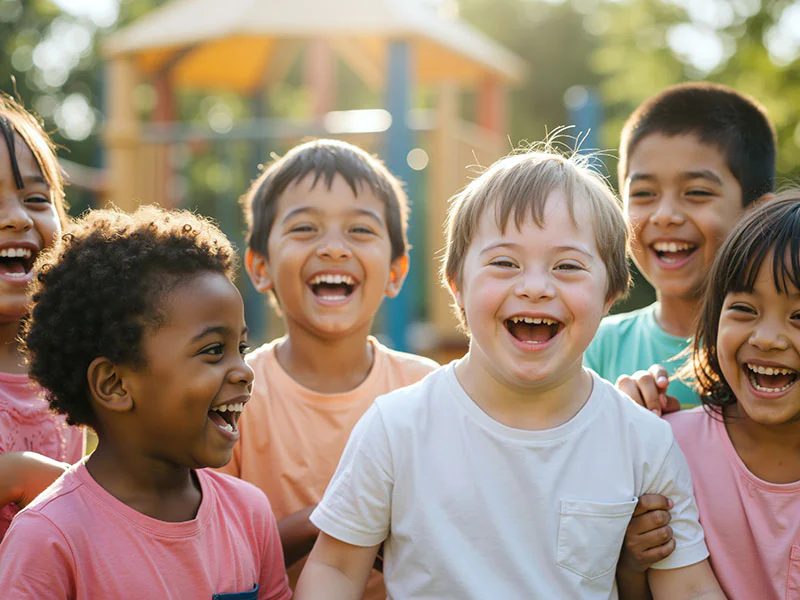 Six children laughing